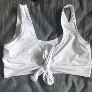 White front-tie bikini top